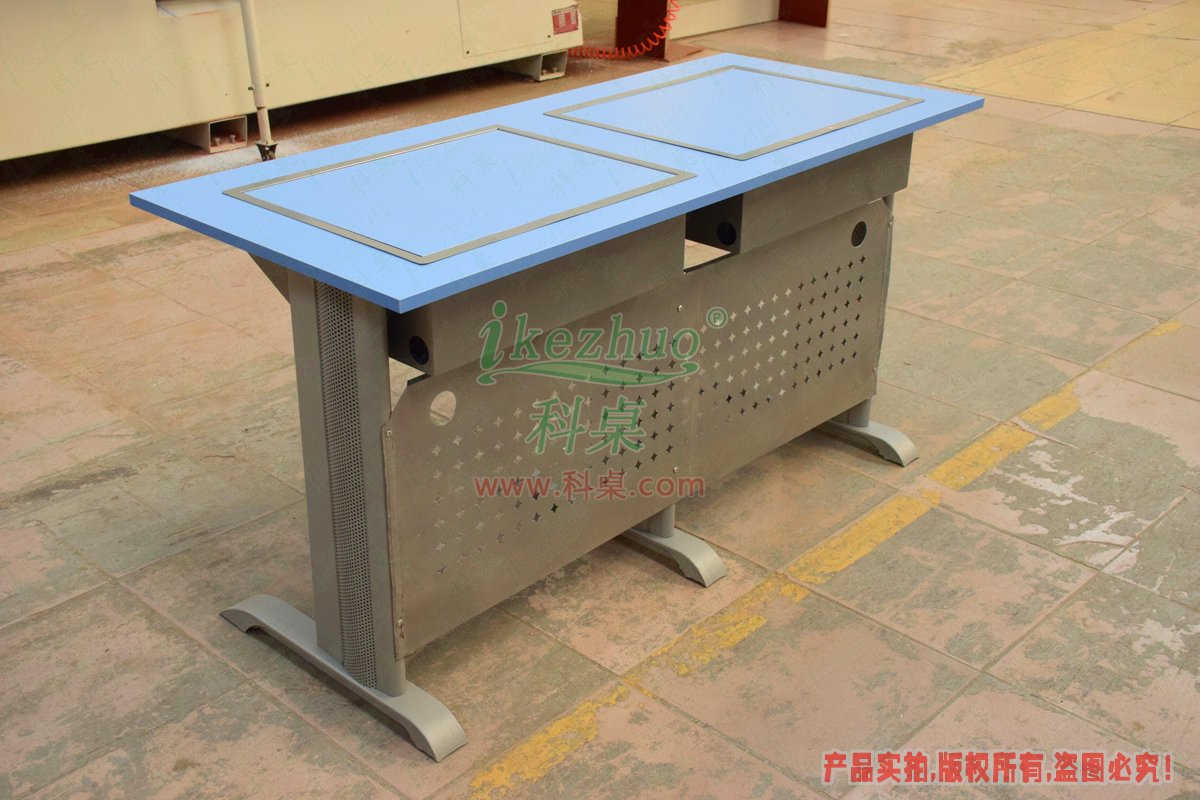 科桌家具,翻转电脑桌,双人金属脚架手动箱体翻转电脑桌 科桌家具,翻转电脑桌,双人金属脚架手动箱体翻转电脑桌