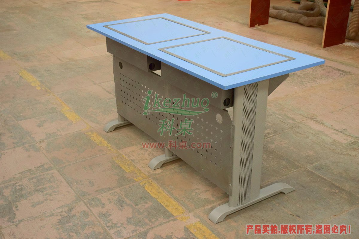 科桌家具,翻转电脑桌,双人金属脚架手动箱体翻转电脑桌 科桌家具,翻转电脑桌,双人金属脚架手动箱体翻转电脑桌