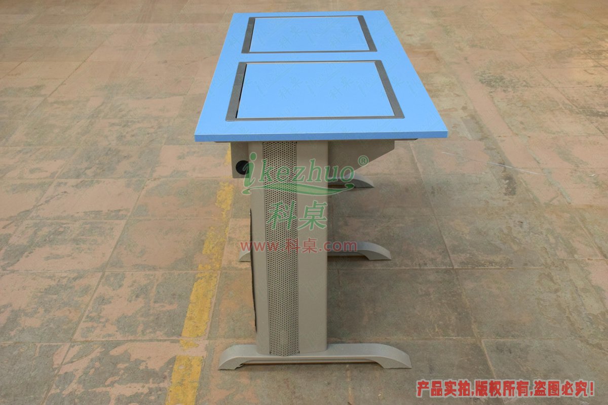 科桌家具,翻转电脑桌,双人金属脚架手动箱体翻转电脑桌 科桌家具,翻转电脑桌,双人金属脚架手动箱体翻转电脑桌
