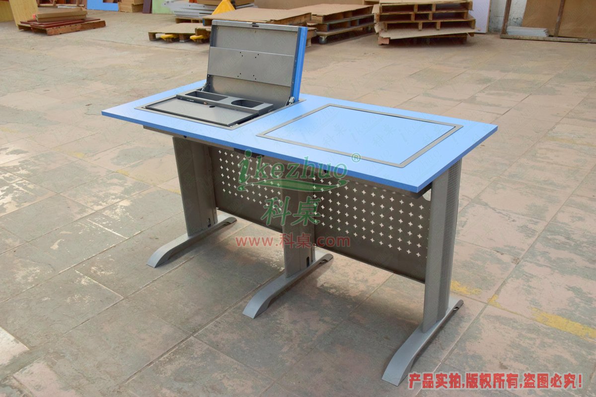 科桌家具,翻转电脑桌,双人金属脚架手动箱体翻转电脑桌 科桌家具,翻转电脑桌,双人金属脚架手动箱体翻转电脑桌